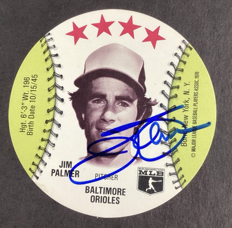 Jim Palmer Signed 1976 Isaly Disc Ice cream Orioles HOF Autograph Card TPG