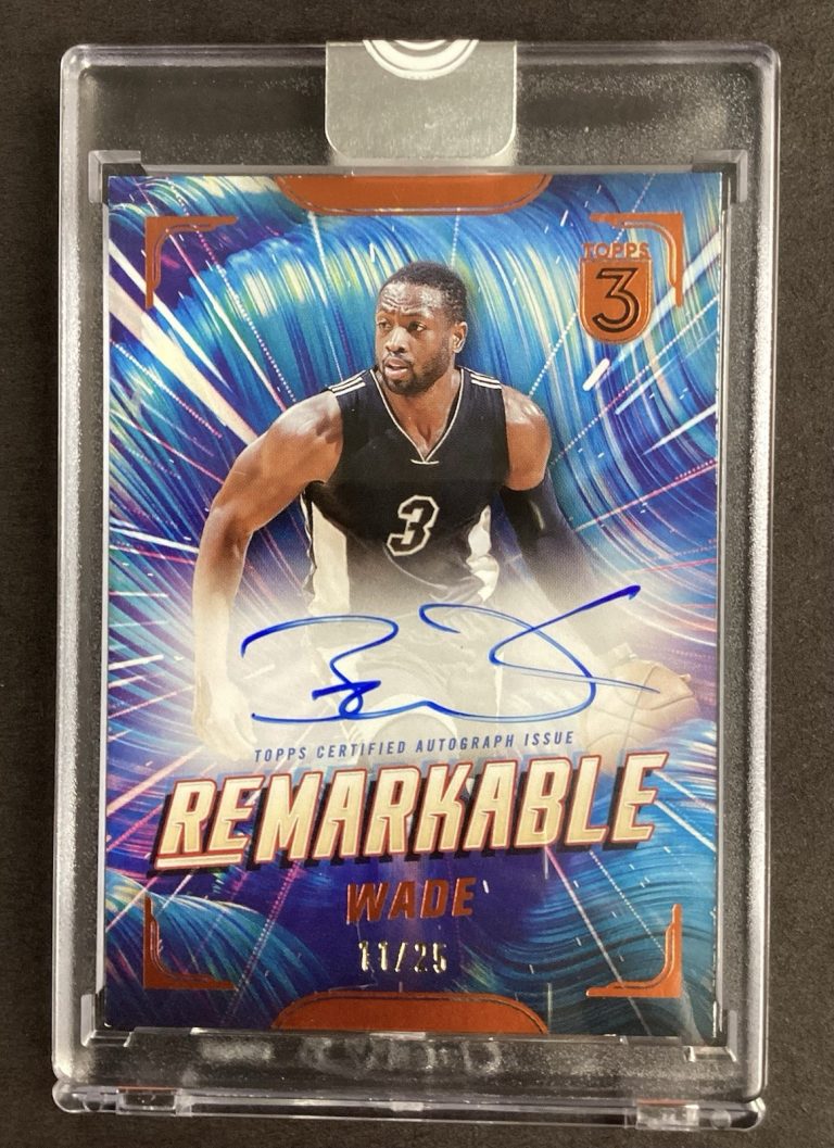 2023-24 Topps 3 Basketball Dwyane Wade 11/25 Remarkable Auto RM-DW Sealed Heat