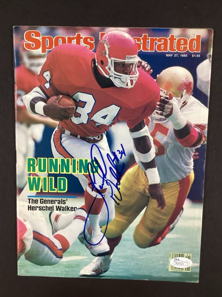 Herschel Walker Signed Sports Illustrated 5/27/85 No Label NJ Generals Auto JSA