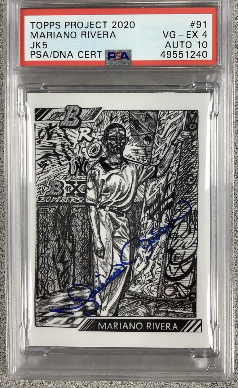 Mariano Rivera Signed Project 2020 #91 PSA/DNA Baseball Card 4 Auto 10 JK5