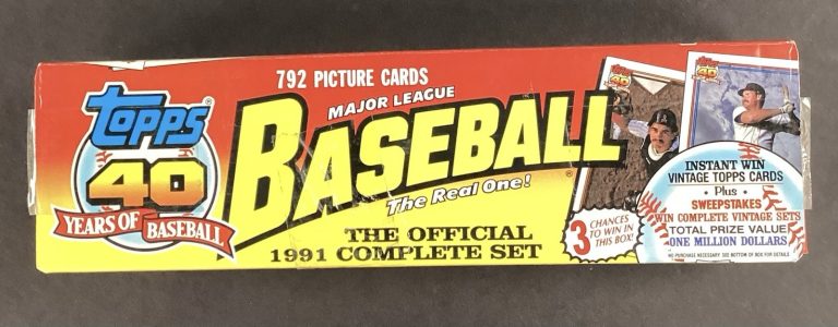 1991 Topps Baseball Cards Complete Set Box 792 Cards Henderson Bo Jackson Boggs+