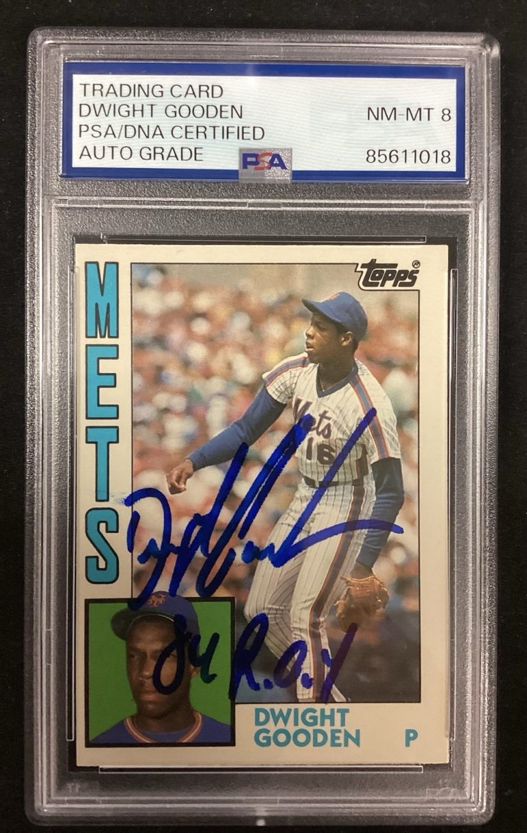 Doc Gooden Signed 1984 Topps Traded #T42 Rookie Card RC Autograph PSA/DNA 8