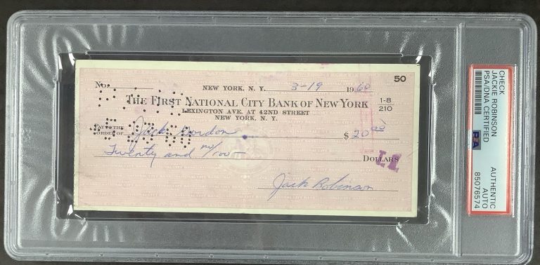 Jackie Robinson Signed Check 2x Baseball Dodger Rachel Letter Autograph PSA/DNA