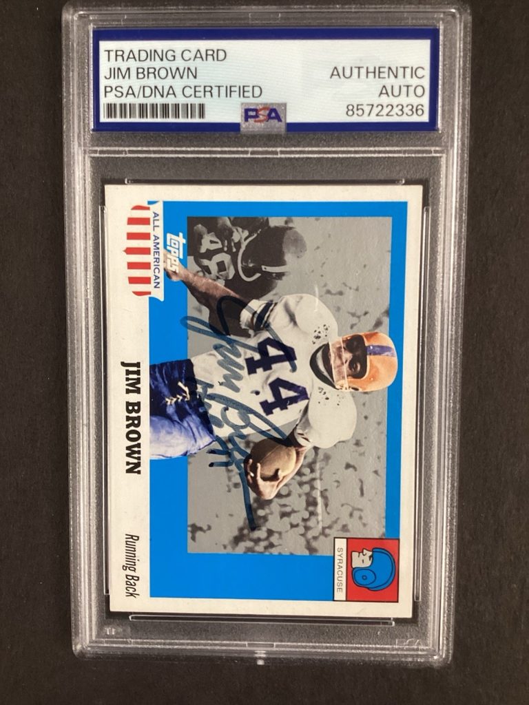 Jim Brown Signed 2005 Topps #25 Football Card Browns HOF 71 Autograph PSA/DNA