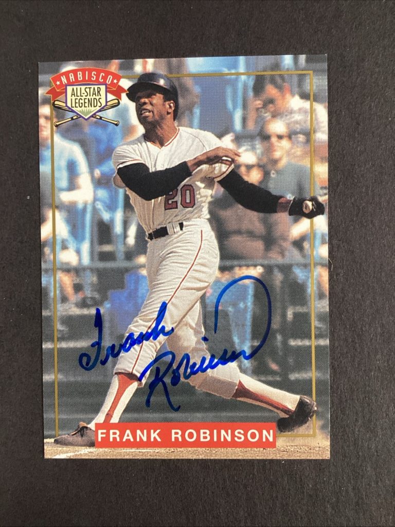 Frank Robinson Signed 1994 Nabisco Baseball Card Orioles HOF Autograph TPG