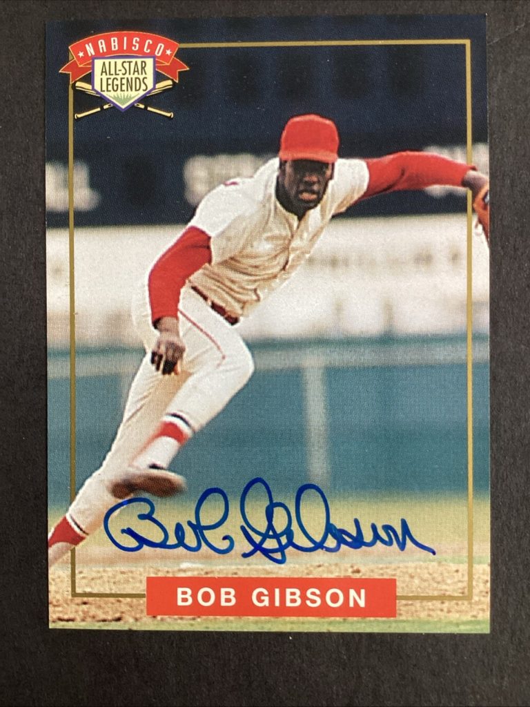 Bob Gibson Signed 1994 Nabisco Baseball Card STL Cardinals HOF Autograph TPG