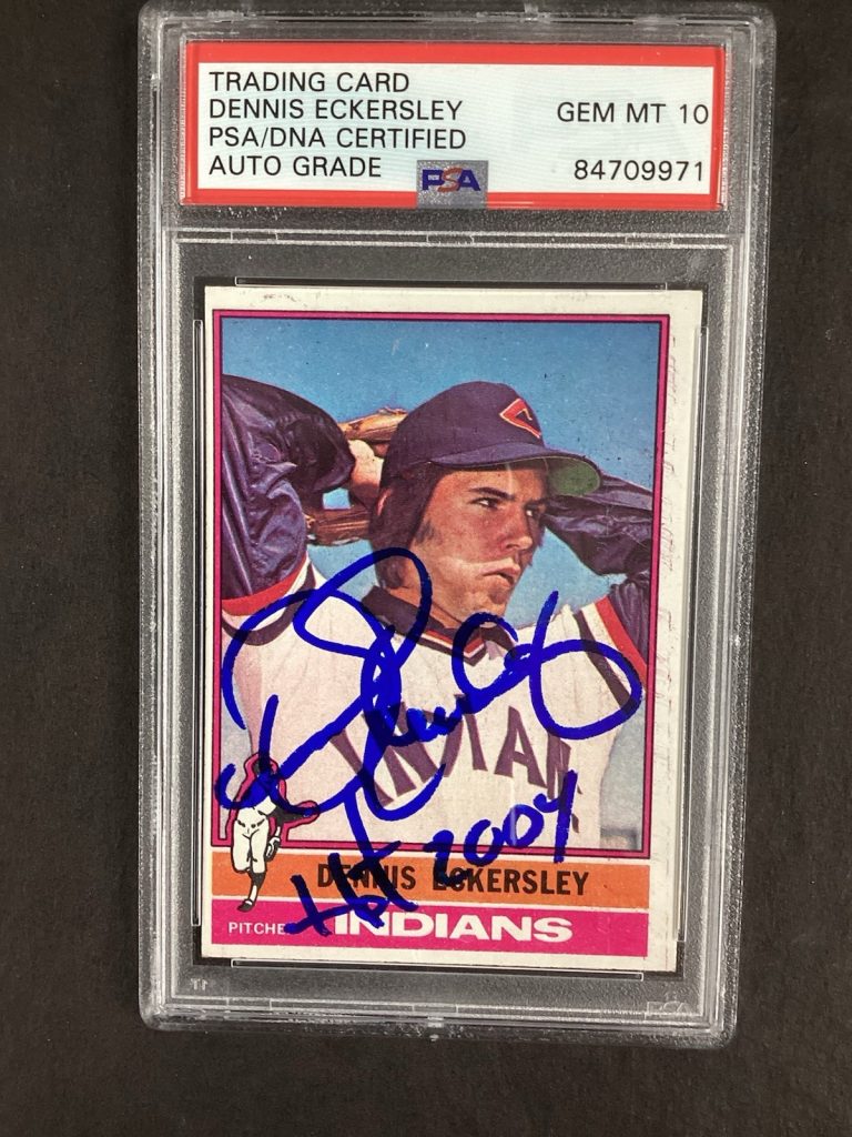 Dennis Eckersley Signed 1976 Topps #98 Rookie Card RC HOF PSA/DNA Auto Gem Mt 10