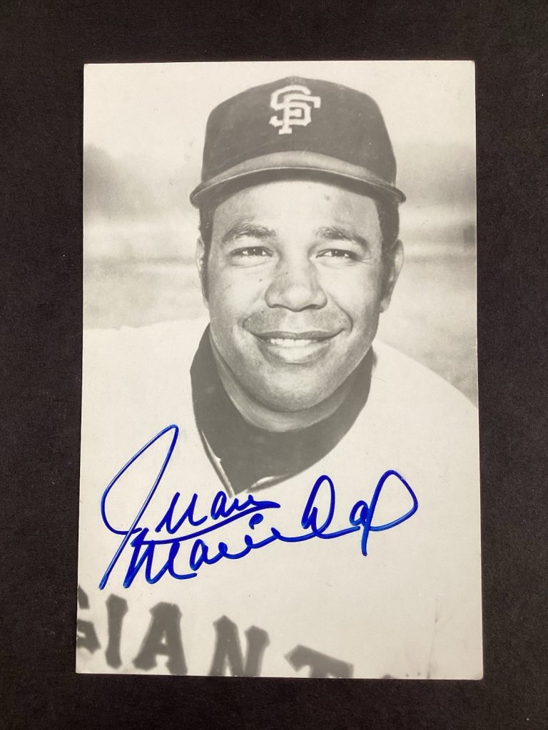 Juan Marichal Signed Postcard Rowe Vintage B&W SF Giants HOF Autograph TPG
