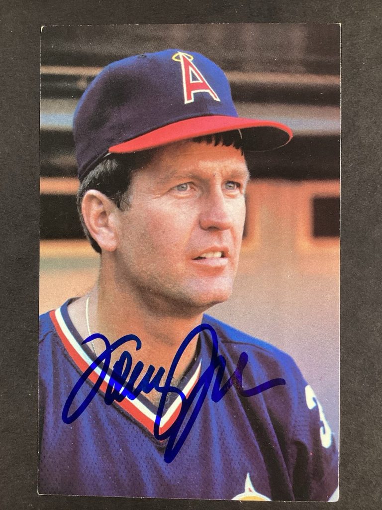 Tommy John Signed Postcard Vintage B&W CA Angels Autograph TPG #1