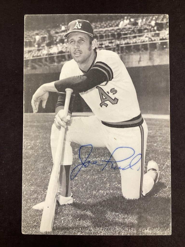 Joe Rudi Signed Postcard Vintage B&W Oakland Athletics Autograph TPG