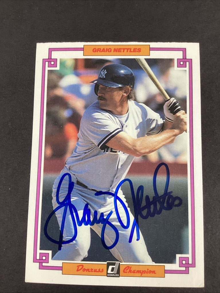 Graig Nettles Signed 1984 Donruss Champion #12 Yankees Auto Card Baseball TPG
