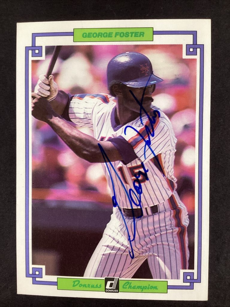 George Foster 1984 Donruss Champion #2 New York Mets Autograph Card Baseball TPG