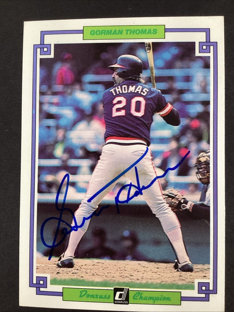 Gorman Thomas 1984 Donruss Champion #5 Brewers Autograph Card Baseball TPG