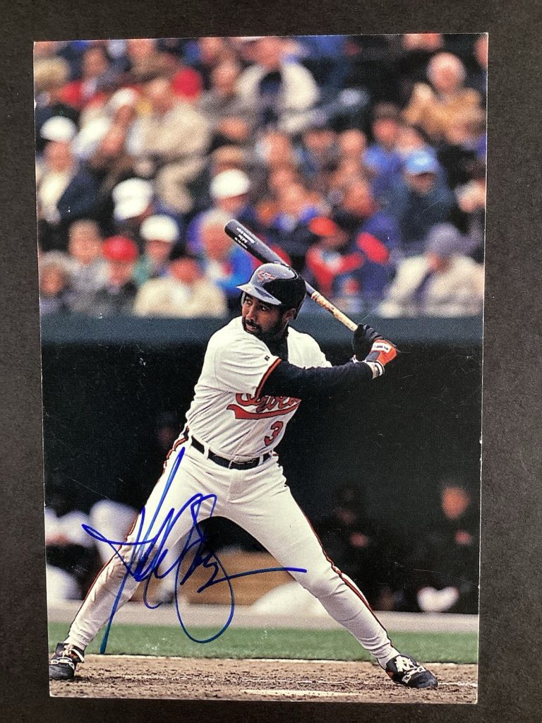 Harold Baines Signed Postcard Vintage B&W Orioles HOF Baseball Autograph TPG