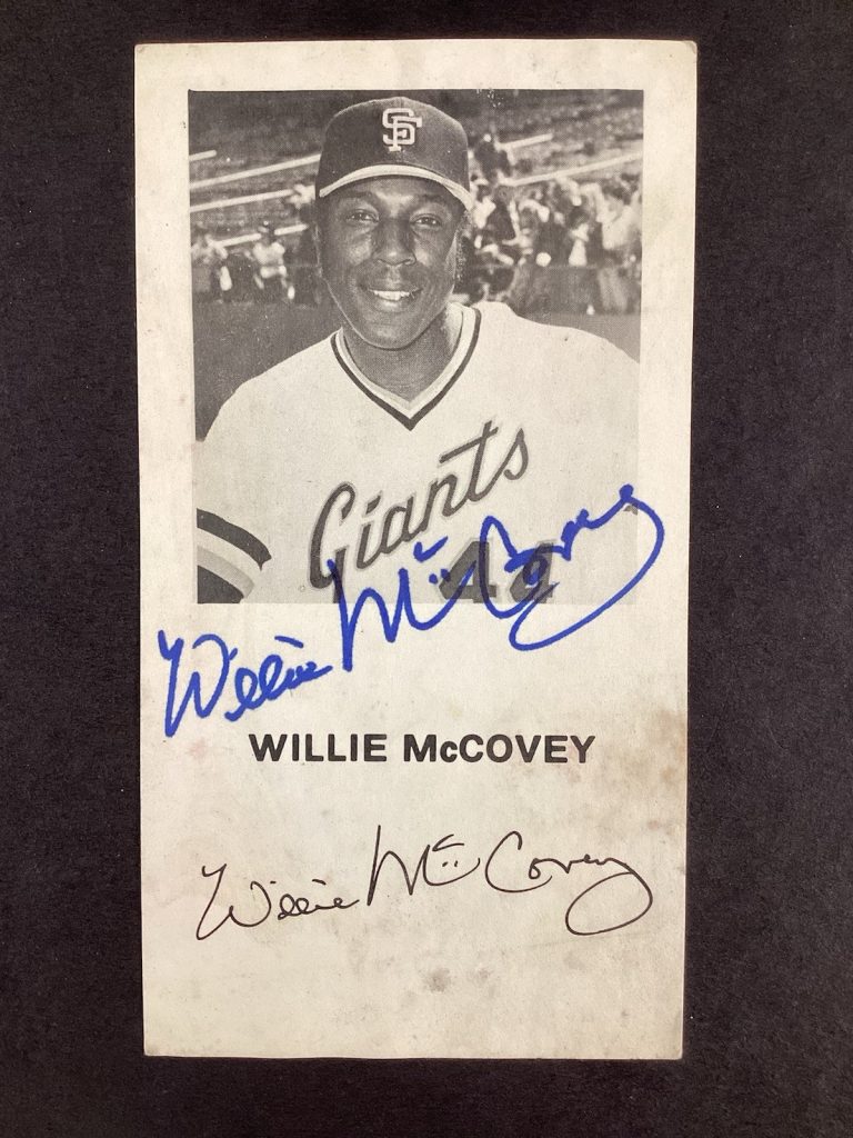 Willie McCovey Signed Postcard Vintage B&W SF Giants HOF Baseball Auto TPG