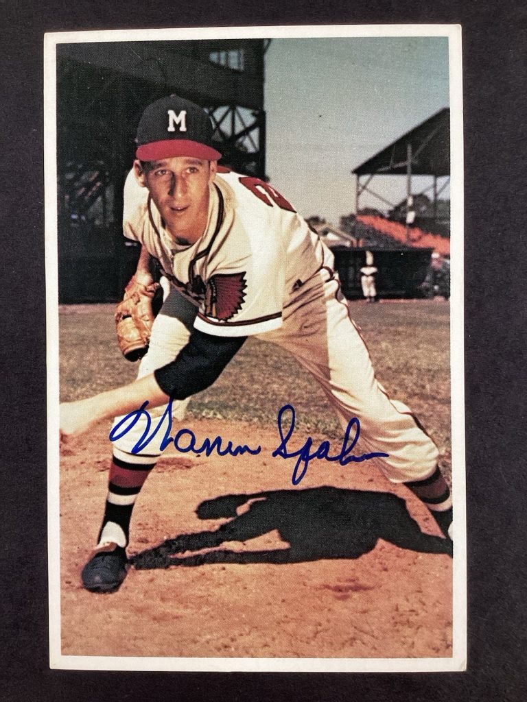 Warren Spahn Signed 1982 TCMA #14 Baseball Card Postcard HOF Autograph TPG
