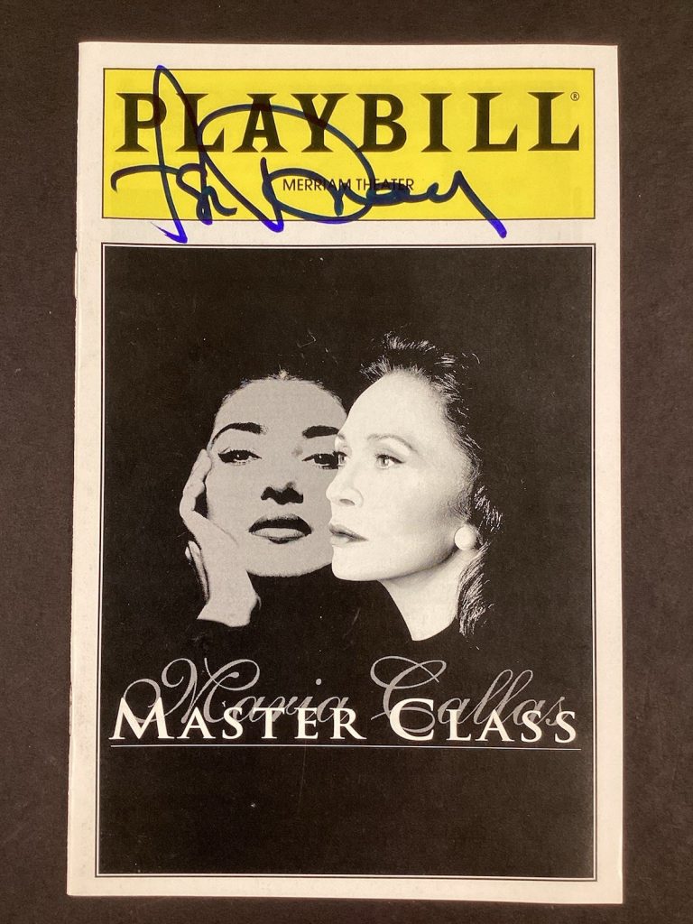 Faye Dunaway Playbill Maria Callas Broadway Autograph Mommie Dearest TPG #1