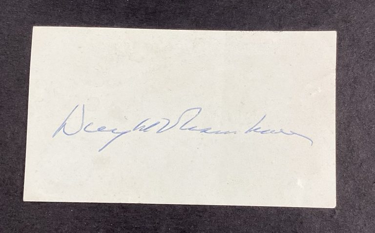 Dwight Eisenhower Signed Business Card US President Potus Autograph JSA