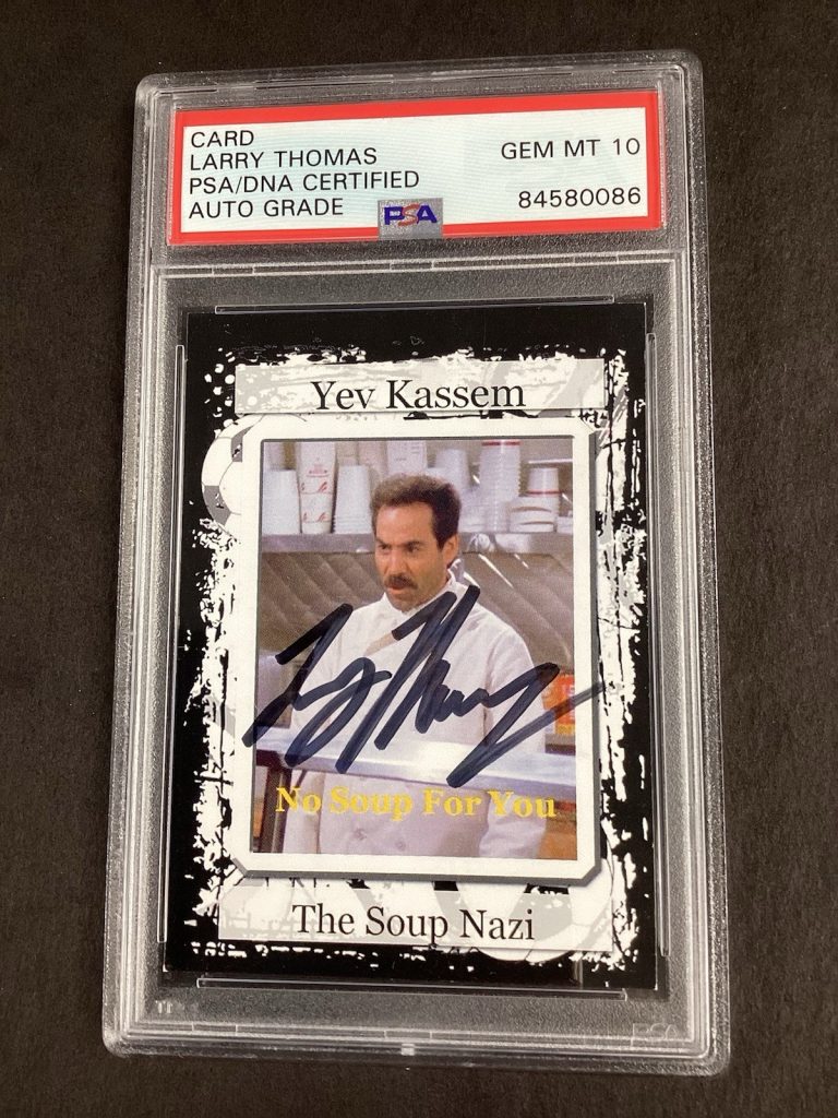 Larry Thomas Signed Card Seinfeld Vintage Insc No Soup For U Autograph PSA/DNA10