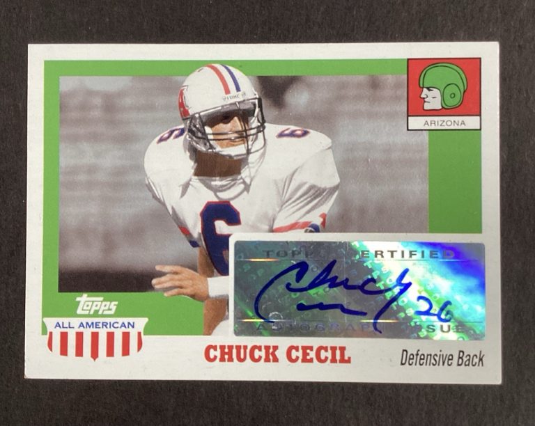 2005 Topps Certified All American Chuck Cecil Autographed Football Card NM/MT