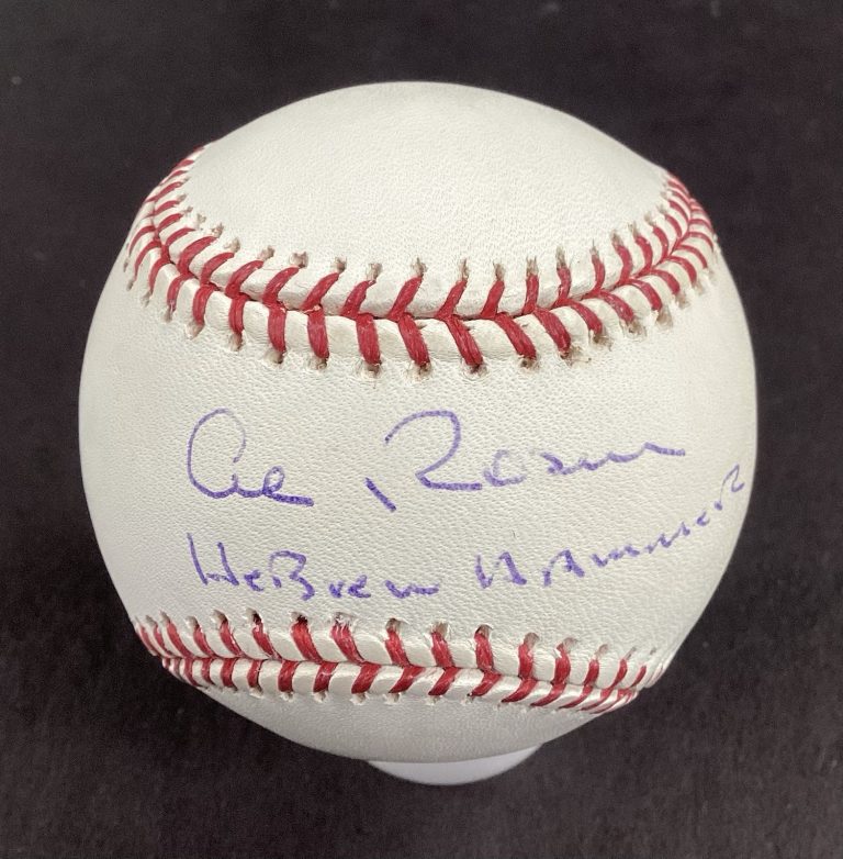 Al Rosen Signed Baseball Selig Indians Autograph Hebrew Hammer Inscription JSA