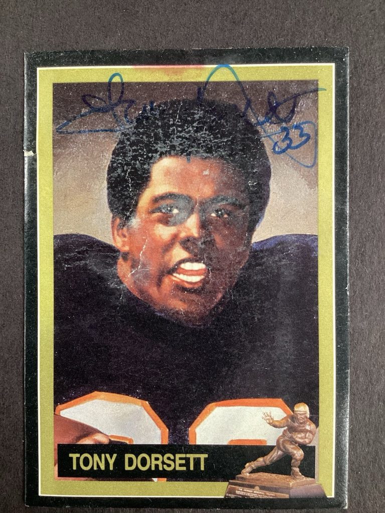 Tony Dorsett Signed 1992 Heisman Card College Football READ DAMAGE TPG