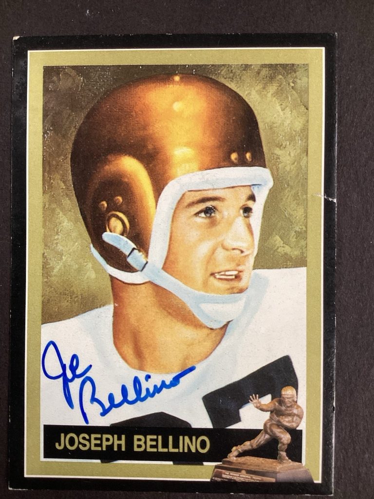 Joseph Bellino Signed 1992 Heisman Card College Football READ DAMAGE TPG