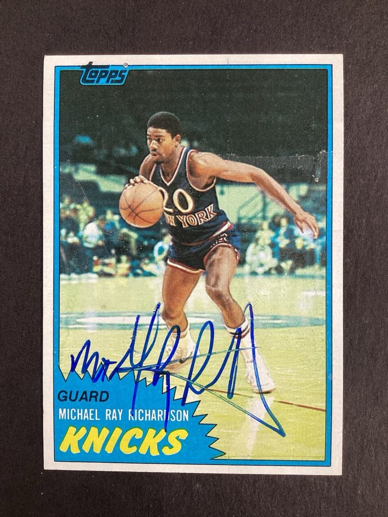 Michael Ray Richardson Signed 1981 Topps #27 Basketball Card Knicks NBA TPG #1