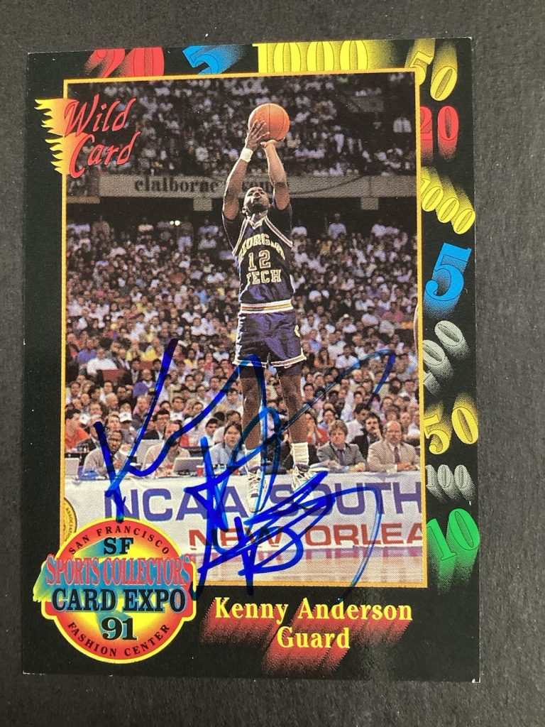 Kenny Anderson Signed 1992 Wild Card Promo #P-2 Basketball Card Nets NBA TPG