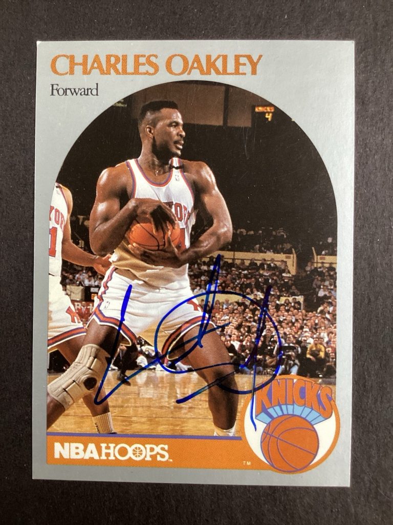 Charles Oakley Signed 1990 NBA Hoops #207 Basketball Card NY Knicks NBA Auto TPG