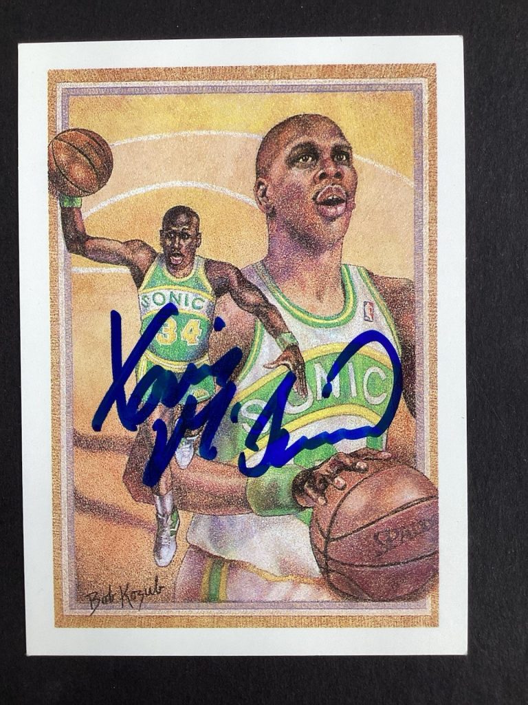 Xavier McDaniel Signed 1990 NBA Hoops #379 Basketball Card SuperSonics NBA TPG