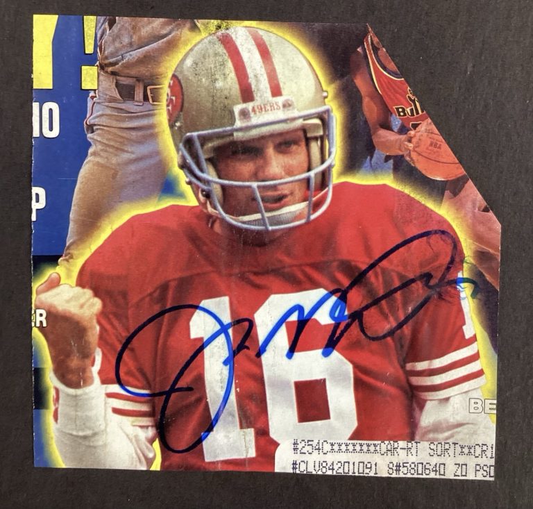 Joe Montana Signed Cut Football SF 49ers HOF Quarterback Vintage Autograph TPG 1