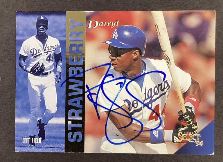 Darryl Strawberry Signed 1994 Pinnacle #99 Baseball Card Los Angeles Dodgers TPG