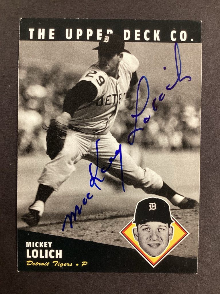 Mickey Lolich Signed 1994 Upper Deck #91 Baseball Card Detroit Tigers Auto TPG