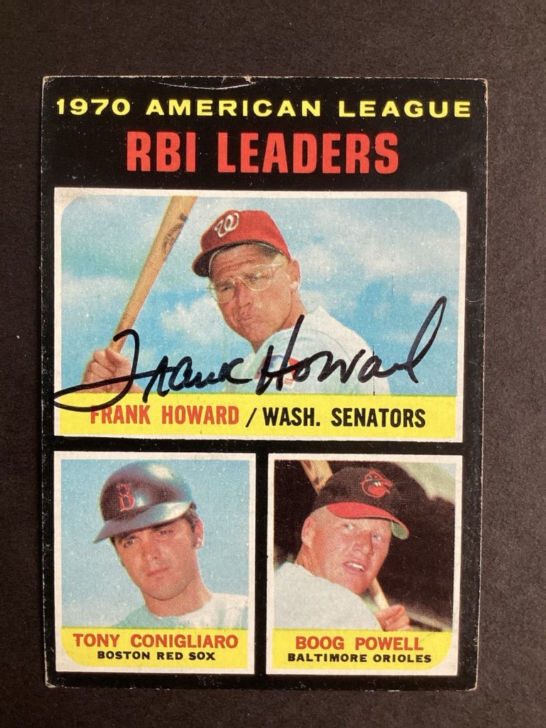 Frank Howard Signed 1970 Topps #63 Baseball Card WA Senators Auto TPG