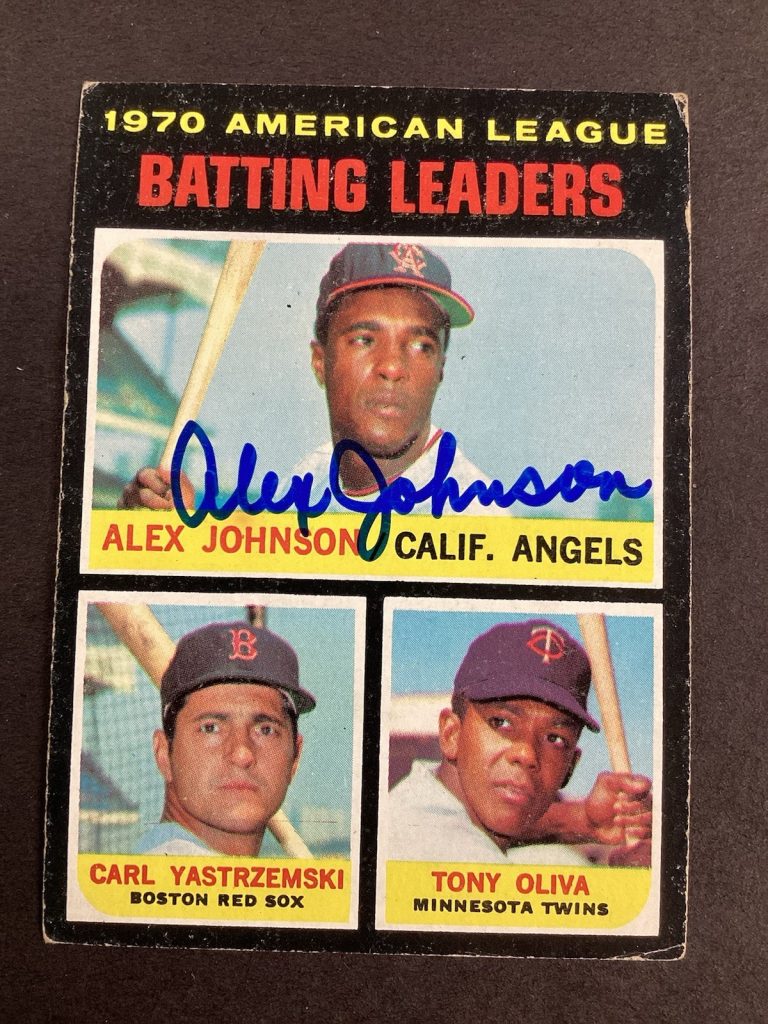Alex Johnson Signed 1970 Topps #61 Baseball Card CA Angels Autograph TPG