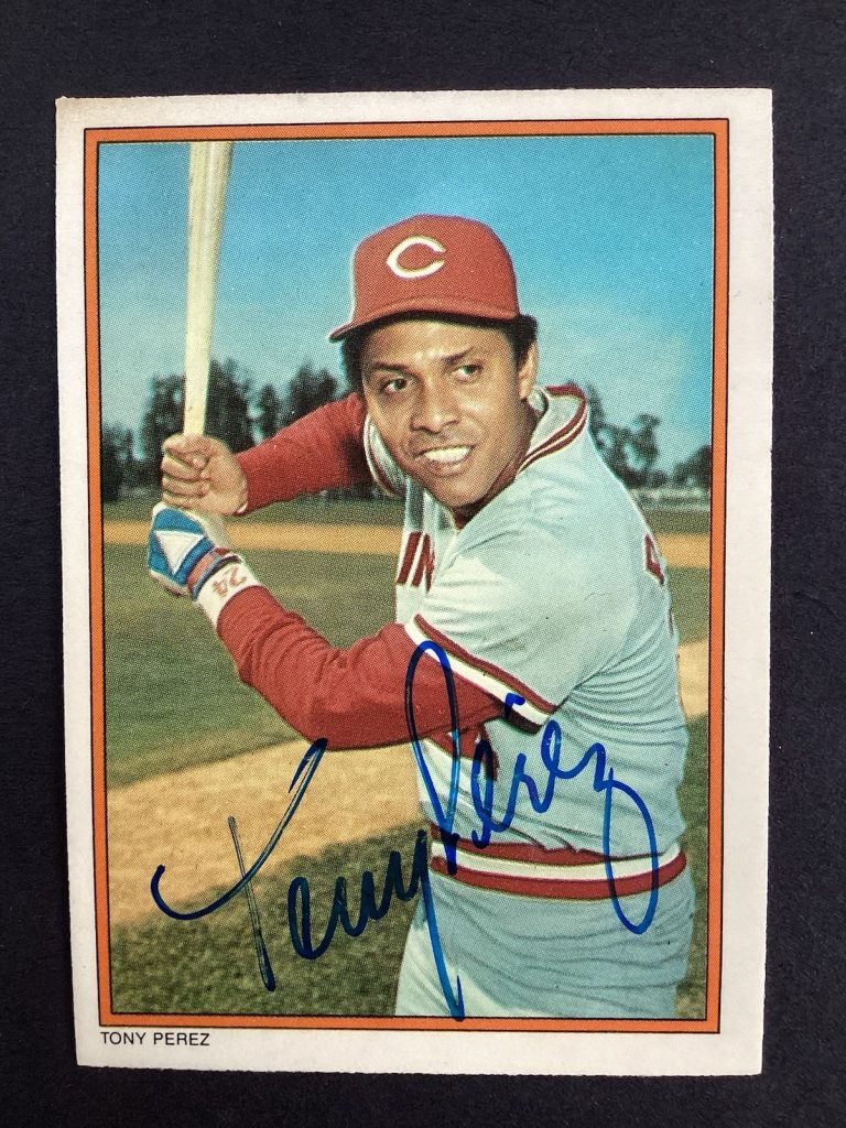 Tony Perez Signed 1985 Topps #28 Baseball Card Cincinnati Reds Autograph TPG