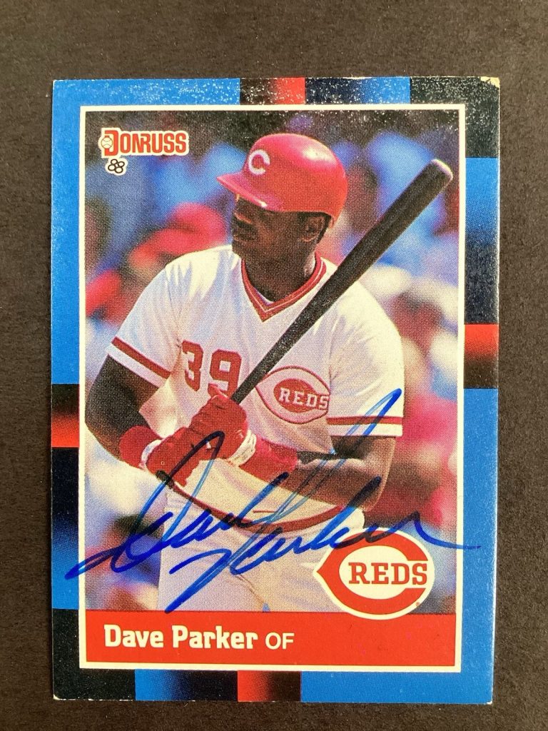 Dave Parker Signed 1987 Leaf #388 Baseball Card Cincinnati Reds Autograph TPG
