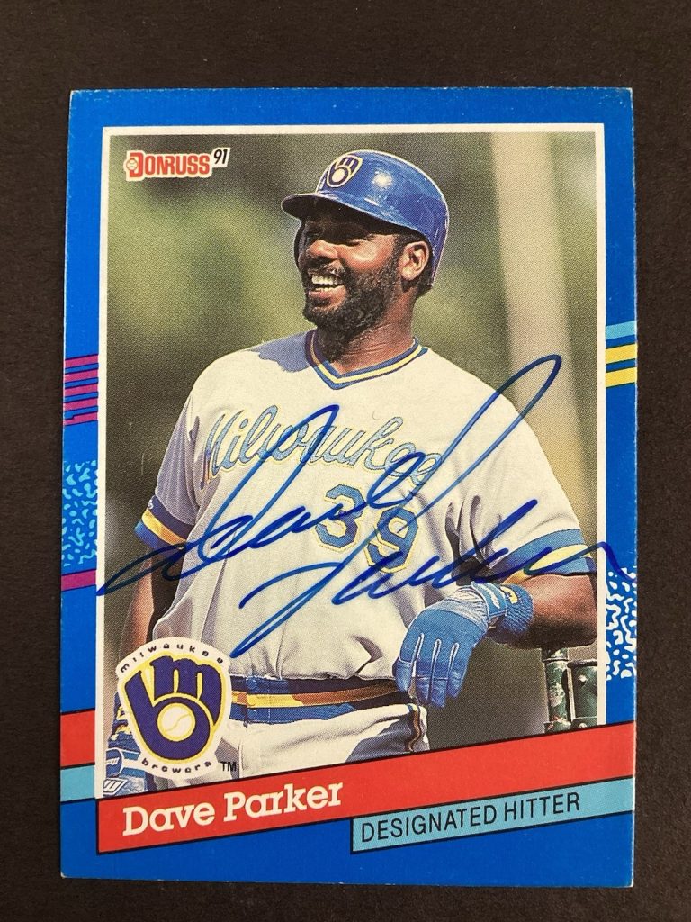Dave Parker Signed 1990 Leaf #142 Baseball Card Milwaukee Brewers Autograph TPG