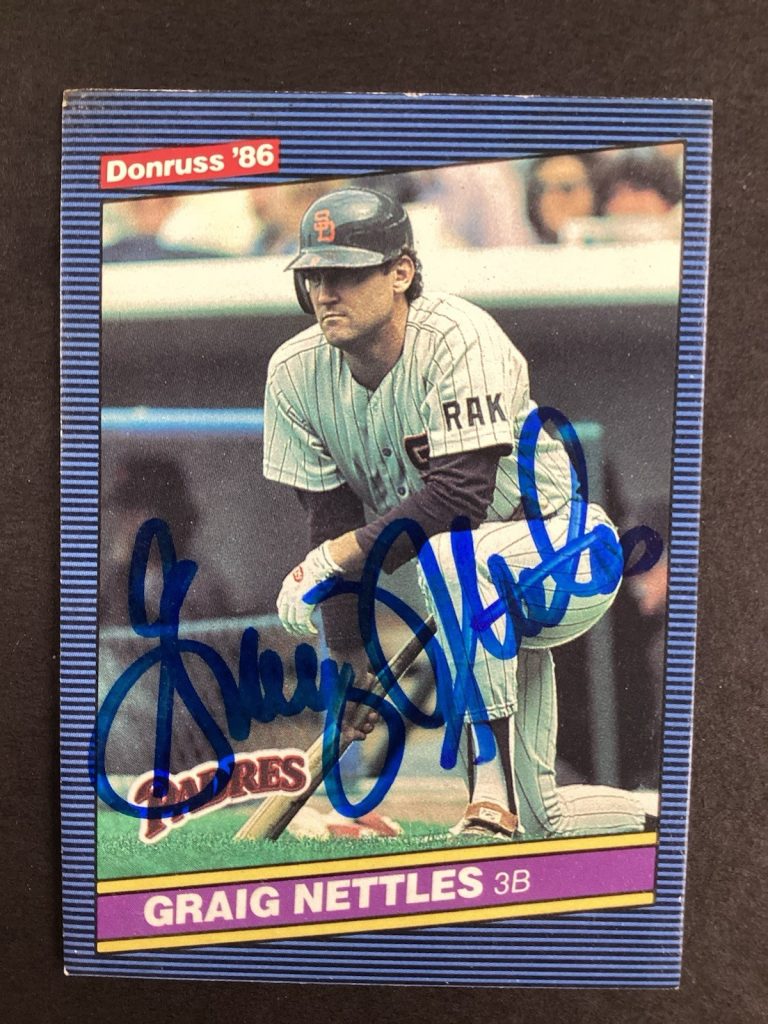 Graig Nettles Signed 1986 Donruss #478 Baseball Card San Diego Padres Auto TPG
