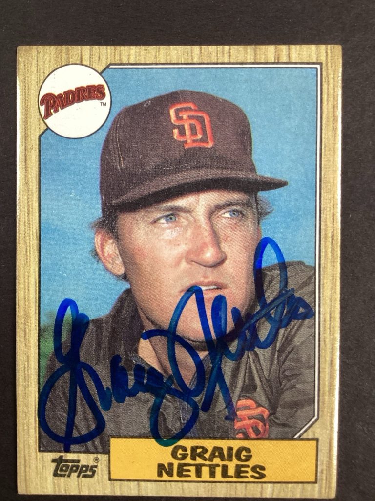 Graig Nettles Signed 1987 Topps #205 Baseball Card San Diego Padres Auto TPG