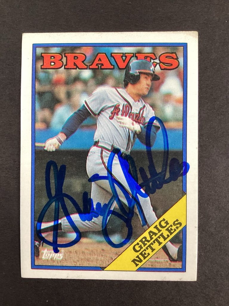 Graig Nettles Signed 1988 Topps #574 Baseball Card Atlanta Braves Auto TPG