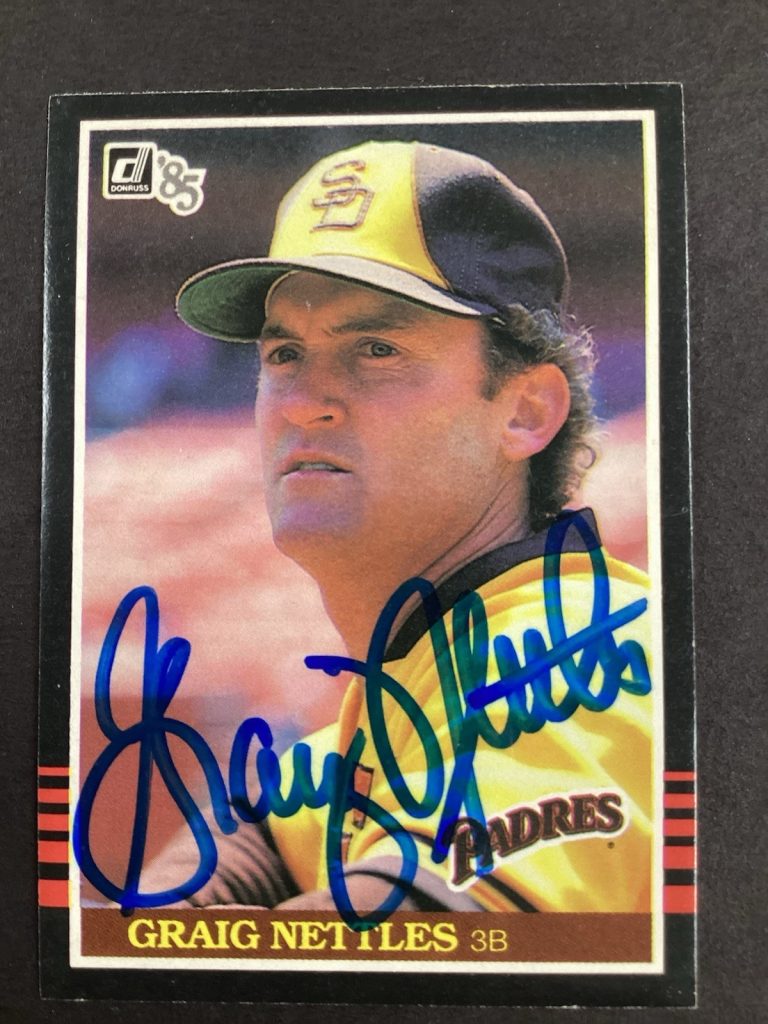 Graig Nettles Signed 1985 Donruss Baseball Card San Diego Padres Auto TPG #2