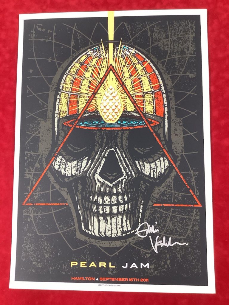 Eddie Vedder Signed Poster 2011 Hamilton Canada Pearl Jam Autograph PSA/DNA