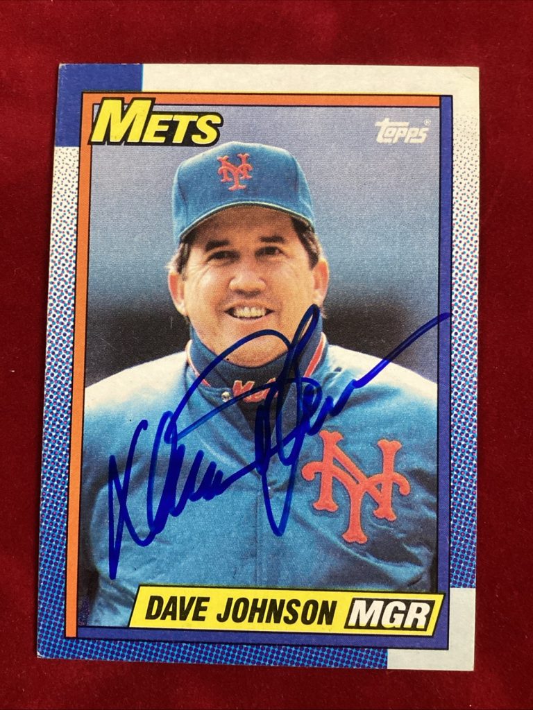 Dave Johnson Signed 1990 Topps #291 New York Mets Autograph Card Baseball TPG
