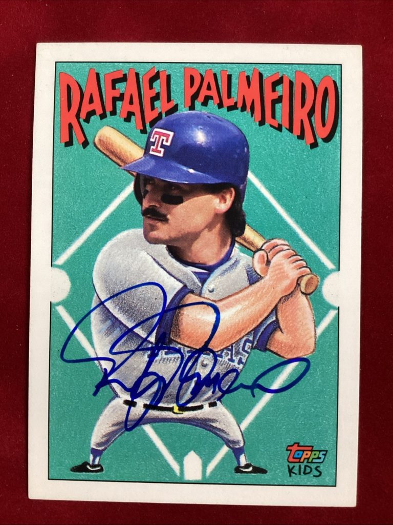 Rafael Palmeiro Signed 1992 Topps #130 Texas Rangers Autograph Card Baseball TPG