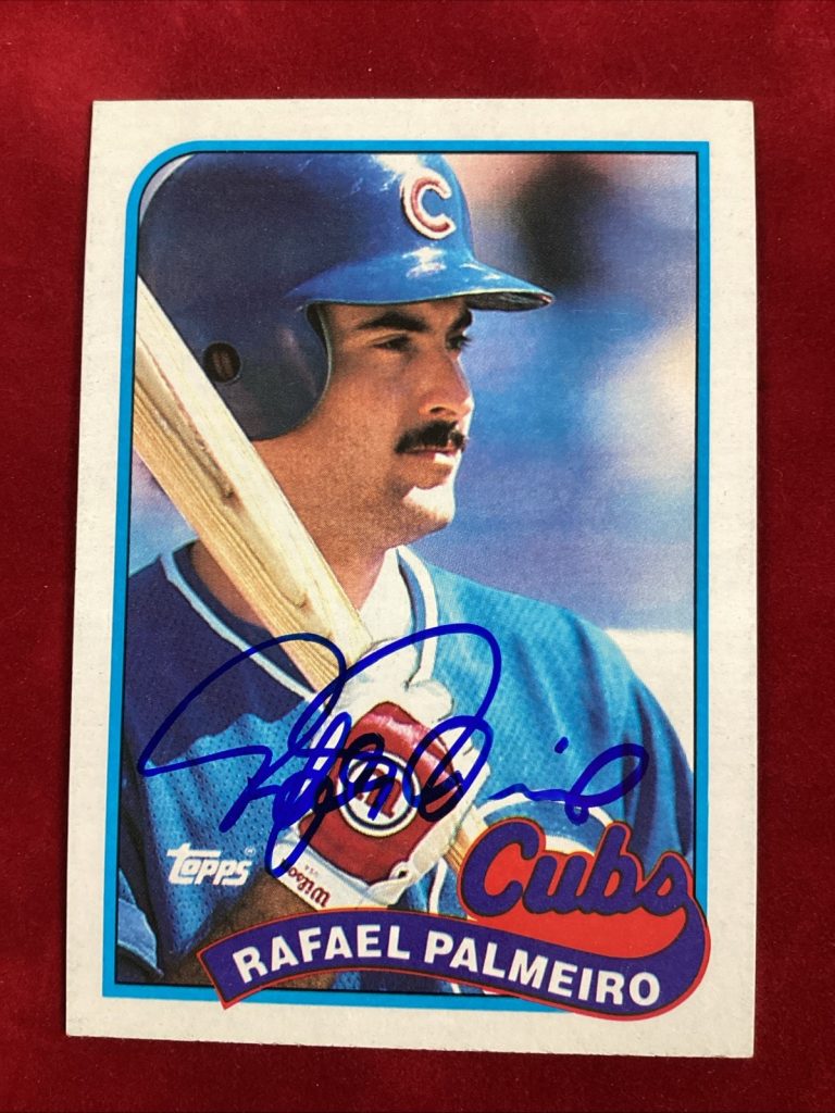 Rafael Palmeiro Signed 1989 Topps #310 Texas Rangers Auto Card Baseball TPG