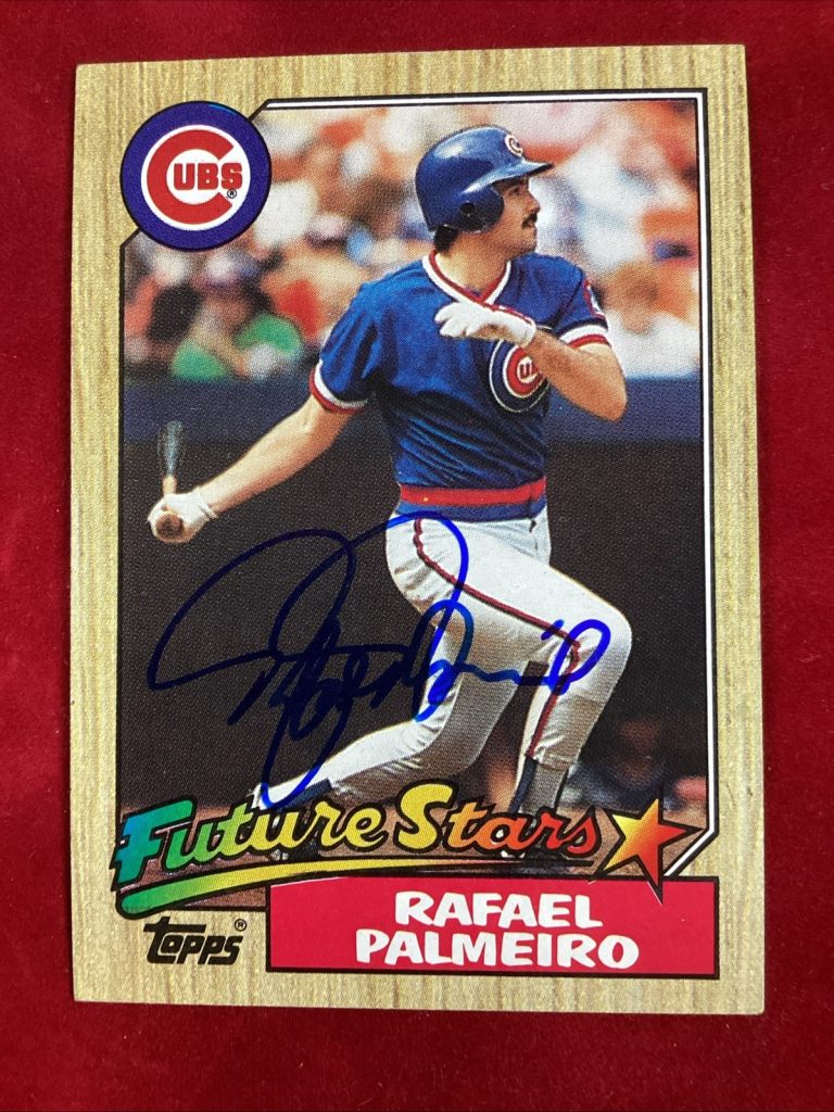 Rafael Palmeiro Signed 1987 Topps #634 Chicago Cubs Auto Card Baseball TPG