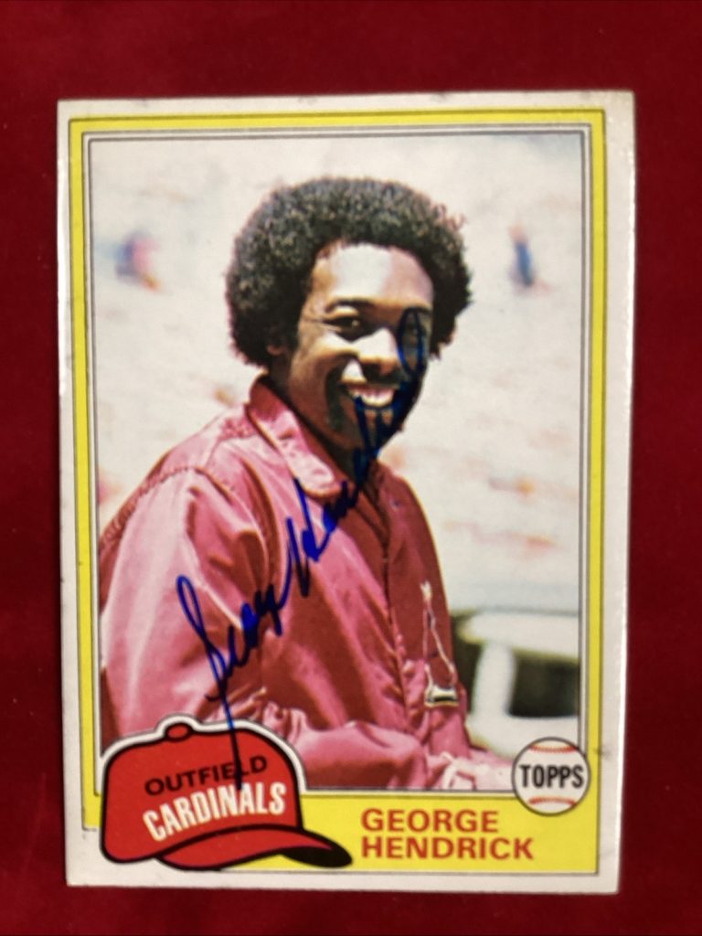 George Hendrick Signed 1981 Topps #230 Cardinals Autograph Card Baseball TPG