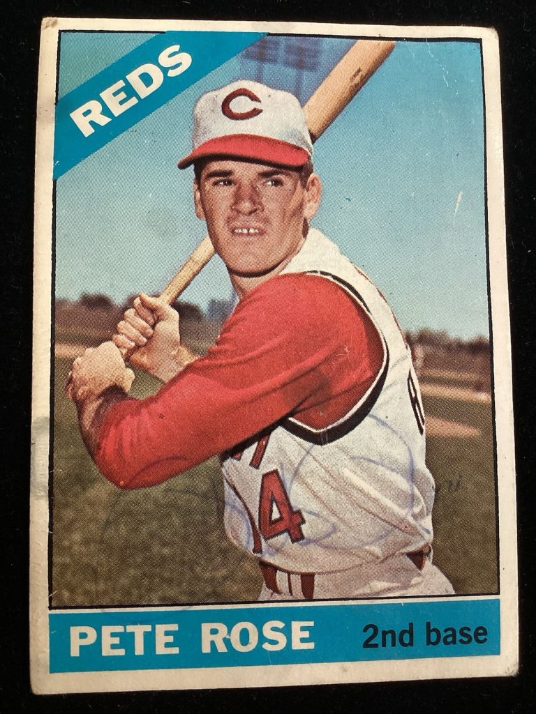 Pete Rose Signed 1966 Topps #30 Cincinnati Reds Autograph Card Baseball JSA
